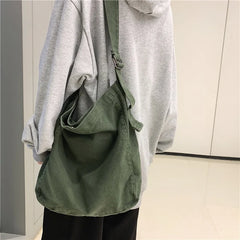 Minimalist Solid Shoulder Bag 100% Cotton Unisex Crossbody Bag