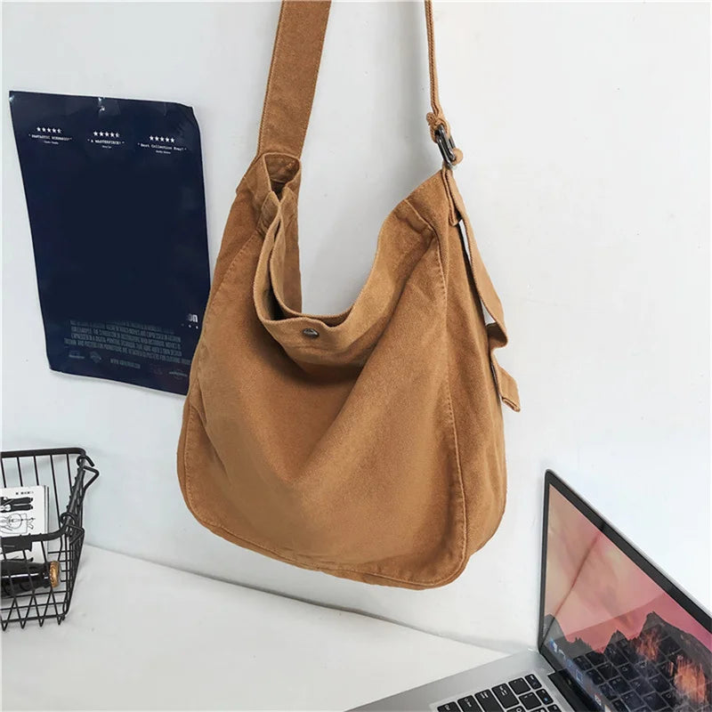 Minimalist Style Shoulder Bags Unisex Crossbody Bags Canvas Messenger Bags