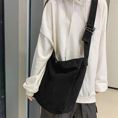 Minimalist Style Shoulder Bags Unisex Crossbody Bags Canvas Messenger Bags