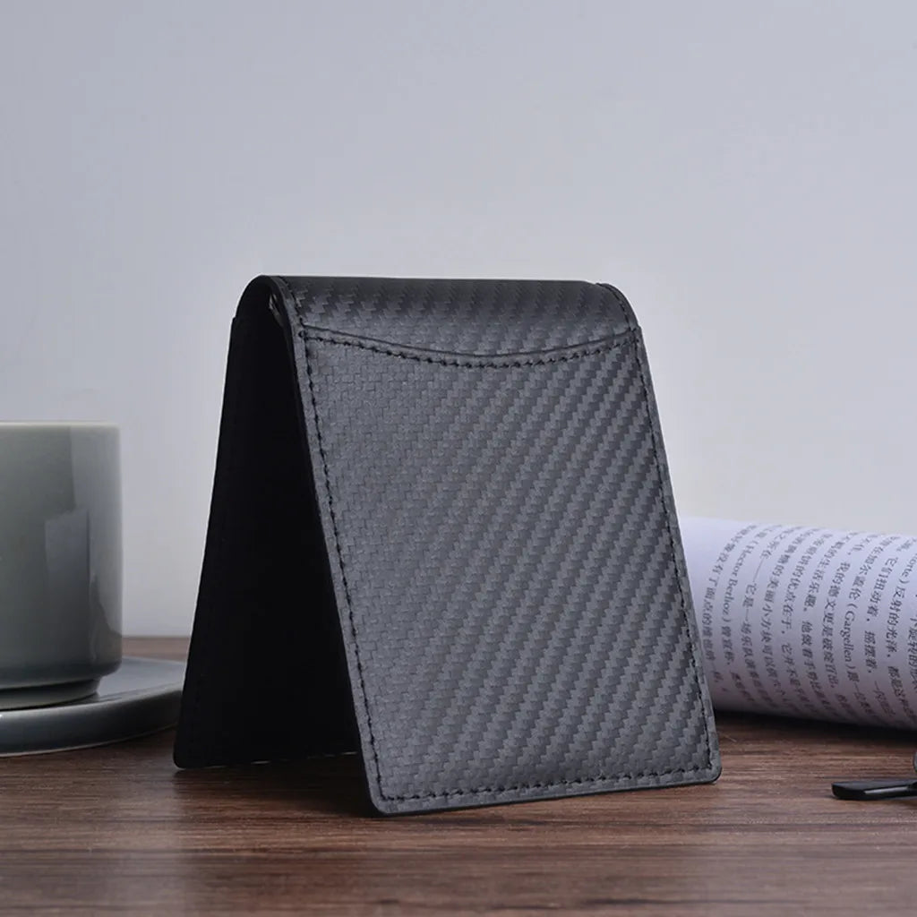 Men's Minimalist Cow Fiber Carbon Wallet with Magnetic Leather Note 8 Case