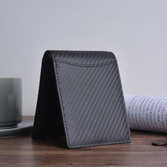 Men's Minimalist Cow Fiber Carbon Wallet with Magnetic Leather Note 8 Case