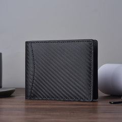 Men's Minimalist Cow Fiber Carbon Wallet with Magnetic Leather Note 8 Case