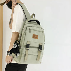 Minority Solid College Student Schoolbag Large Capacity Waterproof Backpack
