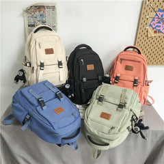 Minority Solid College Student Schoolbag Large Capacity Waterproof Backpack