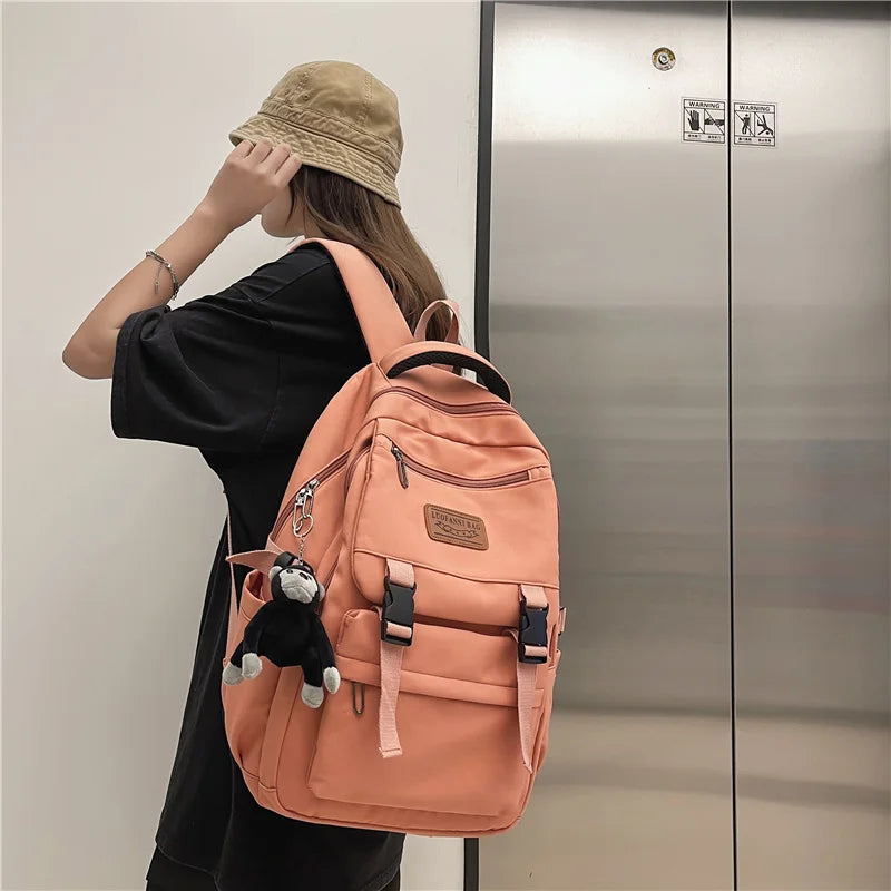 Minority Solid College Student Schoolbag Large Capacity Waterproof Backpack