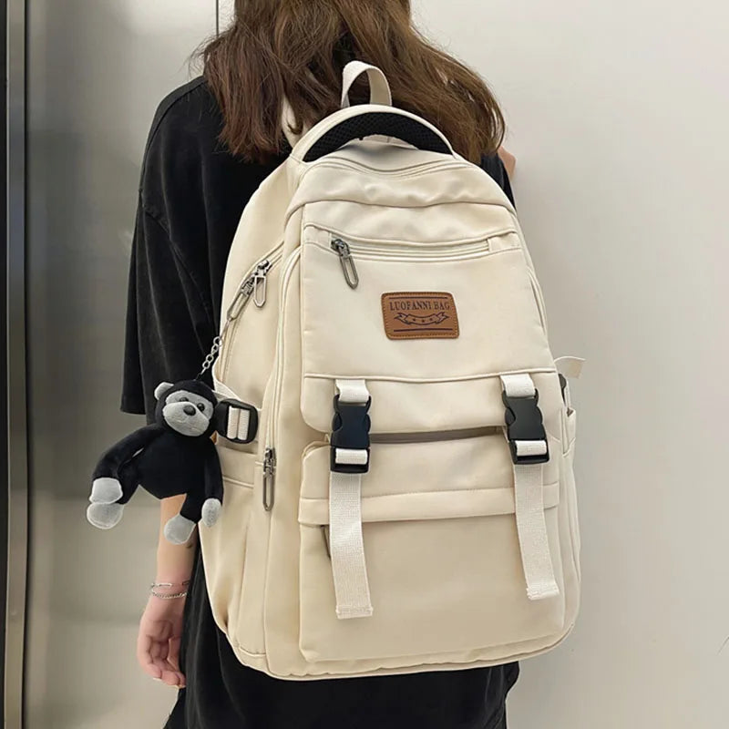 Minority Solid College Student Schoolbag Large Capacity Waterproof Backpack