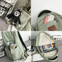 Minority Solid College Student Schoolbag Large Capacity Waterproof Backpack