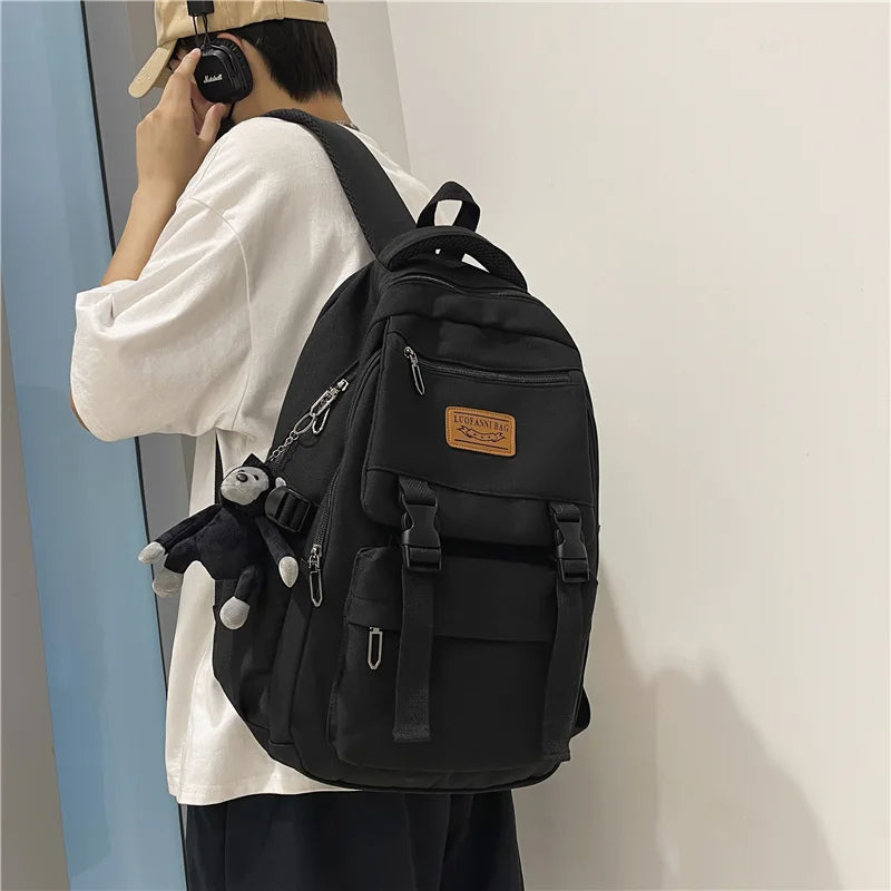 Minority Solid College Student Schoolbag Large Capacity Waterproof Backpack