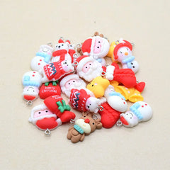 Christmas Charms Resin Flatback Santa Claus Christmas Tree Gift Bag Pendant