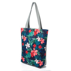 Miyahouse Canvas Shoulder Bag Women Handbag Leaves Printed Tote Handbag