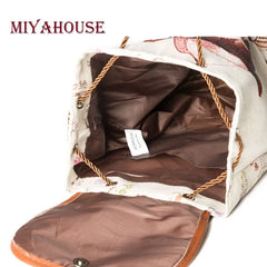 Miyahouse Cat Printed Drawstring Backpack Large Capacity School Bag