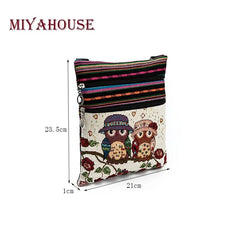 Miyahouse Owl Printed Messenger Bag Women Shoulder Bag