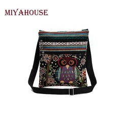 Miyahouse Owl Printed Messenger Bag Women Shoulder Bag
