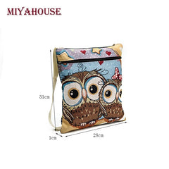 Miyahouse Couple Owl Printed Summer Crossbody Bag Shoulder Bag For Teenage Girls