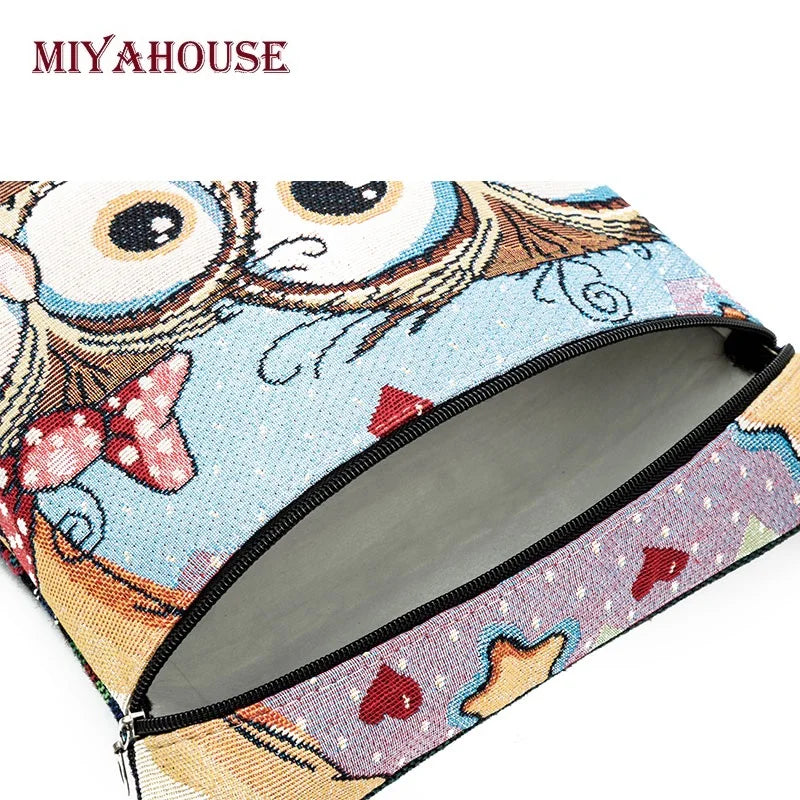 Miyahouse Couple Owl Printed Summer Crossbody Bag Shoulder Bag For Teenage Girls