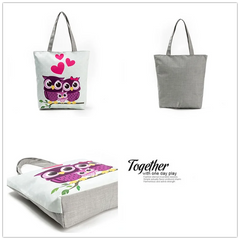 Miyahouse Owl Printed Casual Tote Large Capacity Canvas Female Shopping Bag