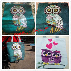 Miyahouse Owl Printed Casual Tote Large Capacity Canvas Female Shopping Bag