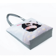 Miyahouse Panda Canvas Tote Handbags High Capacity Women Shopping Bag