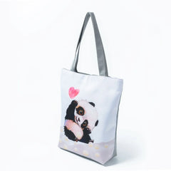 Miyahouse Panda Canvas Tote Handbags High Capacity Women Shopping Bag