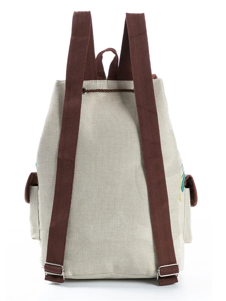 Miyahouse Canvas Backpack Women Drawstring Bag Travel Rucksack