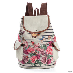 Miyahouse Canvas Backpack Women Drawstring Bag Travel Rucksack