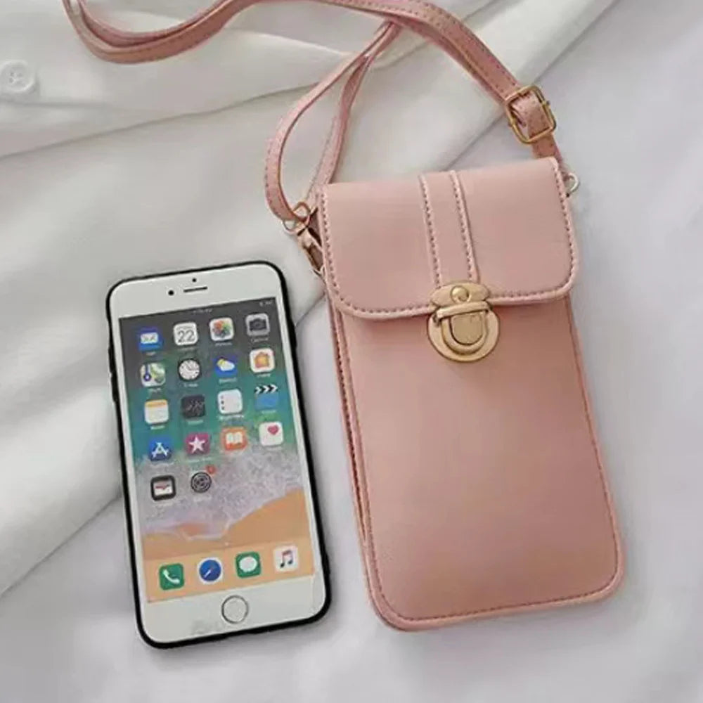 Rainbow Phone Bag PU Leather Crossbody Wallet Touch Screen Shoulder Packet