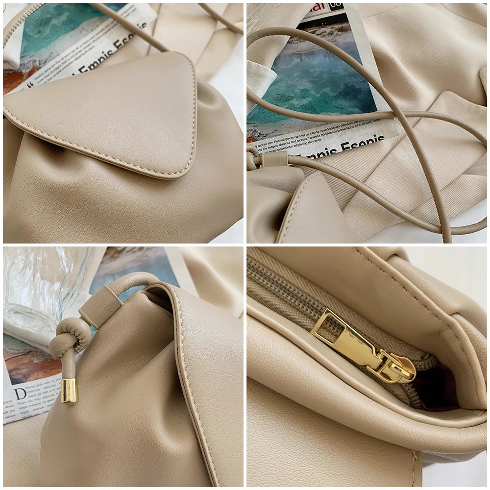 Stylish Crossbody Cloud Bag Khaki Handbag