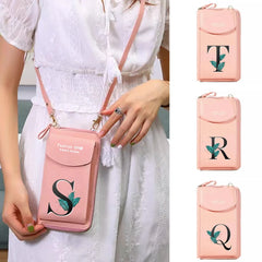 Leaf Letter Print Phone Bag Universal Women Wallet