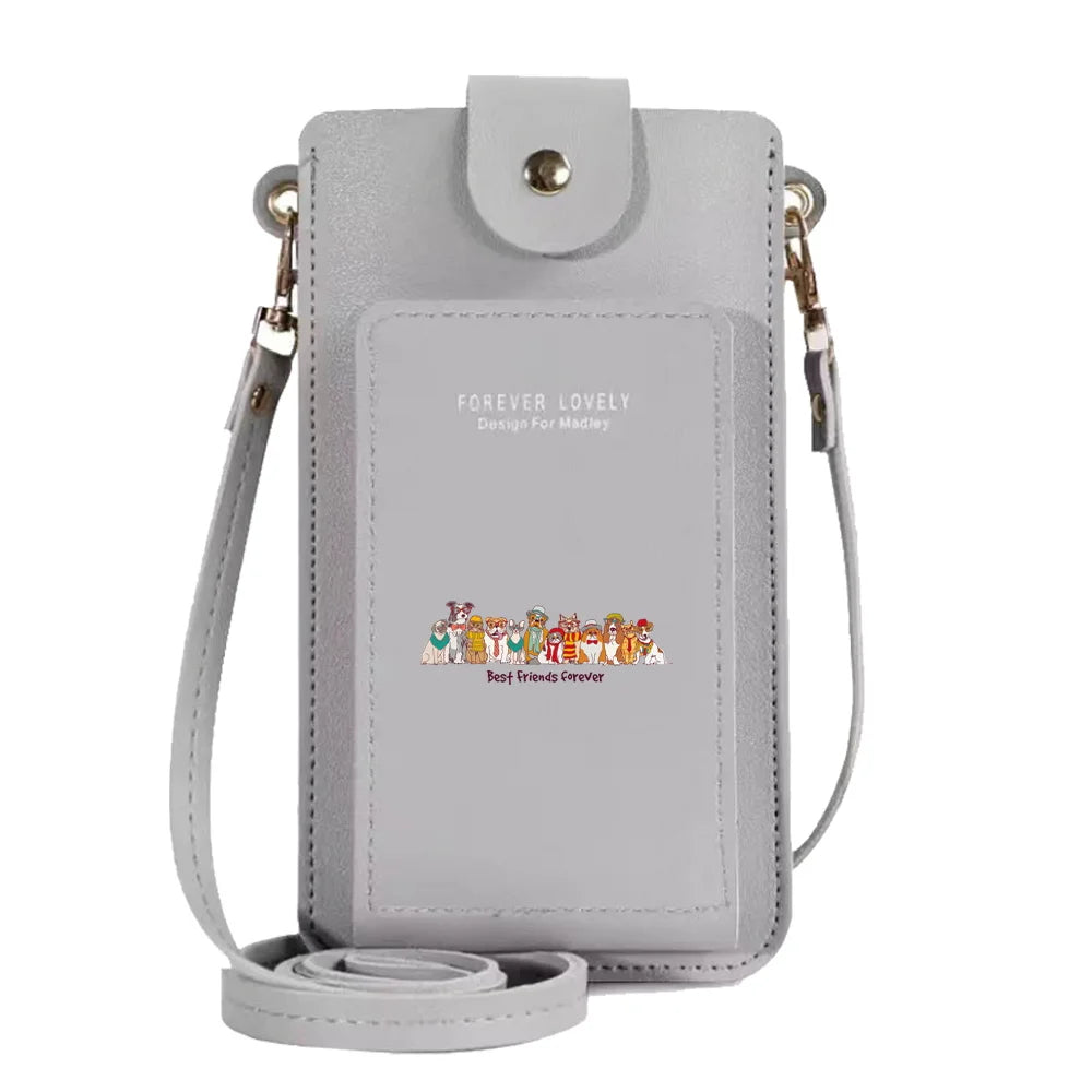 Dog Print Crossbody Bag Hasp Handbag Card Holder Wallet