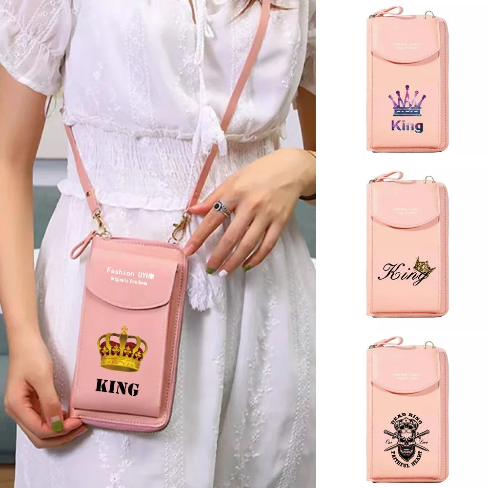 Universal Cell Cover King Print Crossbody Bag