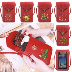 Mushroom Series Phone Bag Women Shoulder PU Leather Handbag