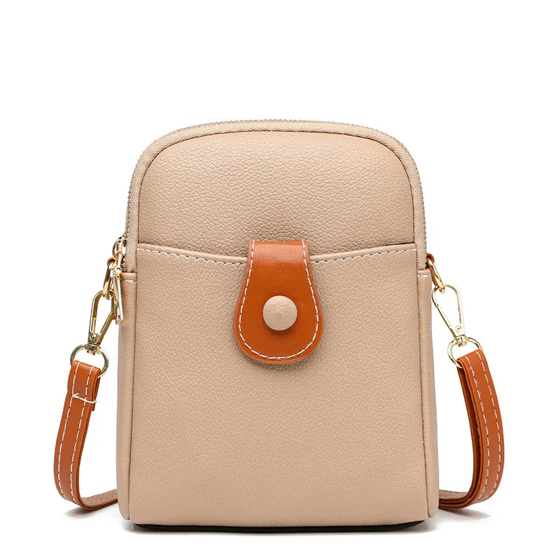 Women's PU Leather Crossbody Bag Multi-layer Handbag