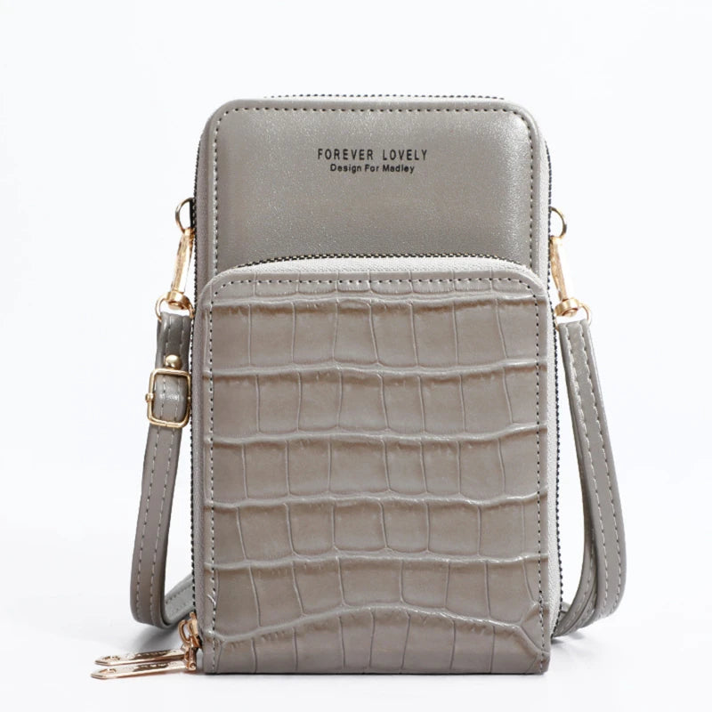 Metal Opening Crossbody Bag Mini Solid PU Leather Shoulder Messenger Bag