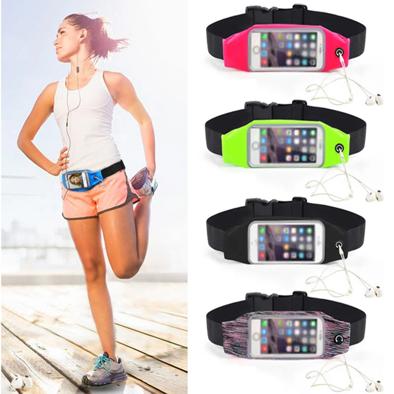 Touch Screen Run Jog Bag Waterproof Women Sports Waist Fanny Pack Bag