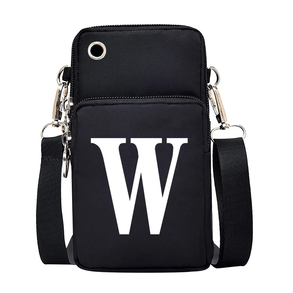 26 Letter Print Phone Case Wrist Bag for Huawei/samsung/iphone