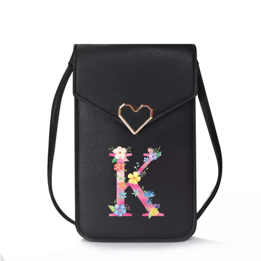 Pink Crossbody Bag for Women, Travel Shoulder Bag with Initial Name