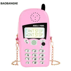 Mobile Phone Chain Crossbody Bag Reflective Purses Girls Shoulder Novelty Clutch
