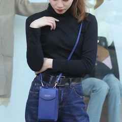 Women's PU Leather Messenger Bag Portable Small Shoulder Bag