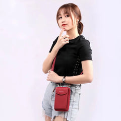 Women's PU Leather Messenger Bag Portable Small Shoulder Bag