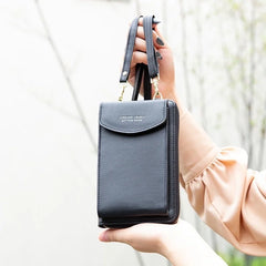 Women's PU Leather Messenger Bag Portable Small Shoulder Bag