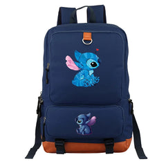 Stitch Schoolbag Leather Backpack Men Laptop Pink Women Travel Book Bag