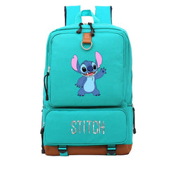 Stitch Schoolbag Leather Backpack Men Laptop Pink Women Travel Book Bag