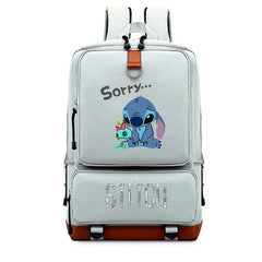 Stitch Schoolbag Leather Backpack Men Laptop Pink Women Travel Book Bag