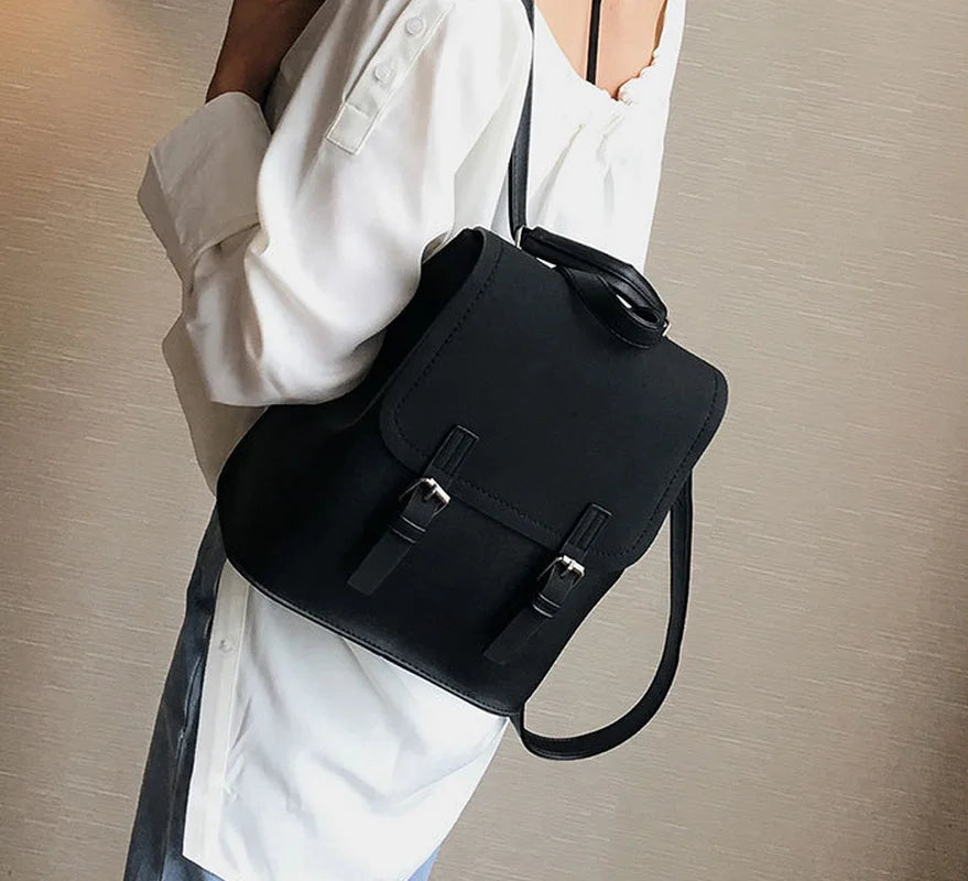 Retro Patchwork Backpack Women Square Travel Bag Vintage Casual Y2K
