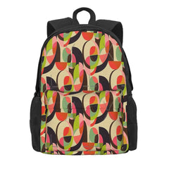 Modern Circles Abstract Geo Brights Backpacks Men's Bags Women School