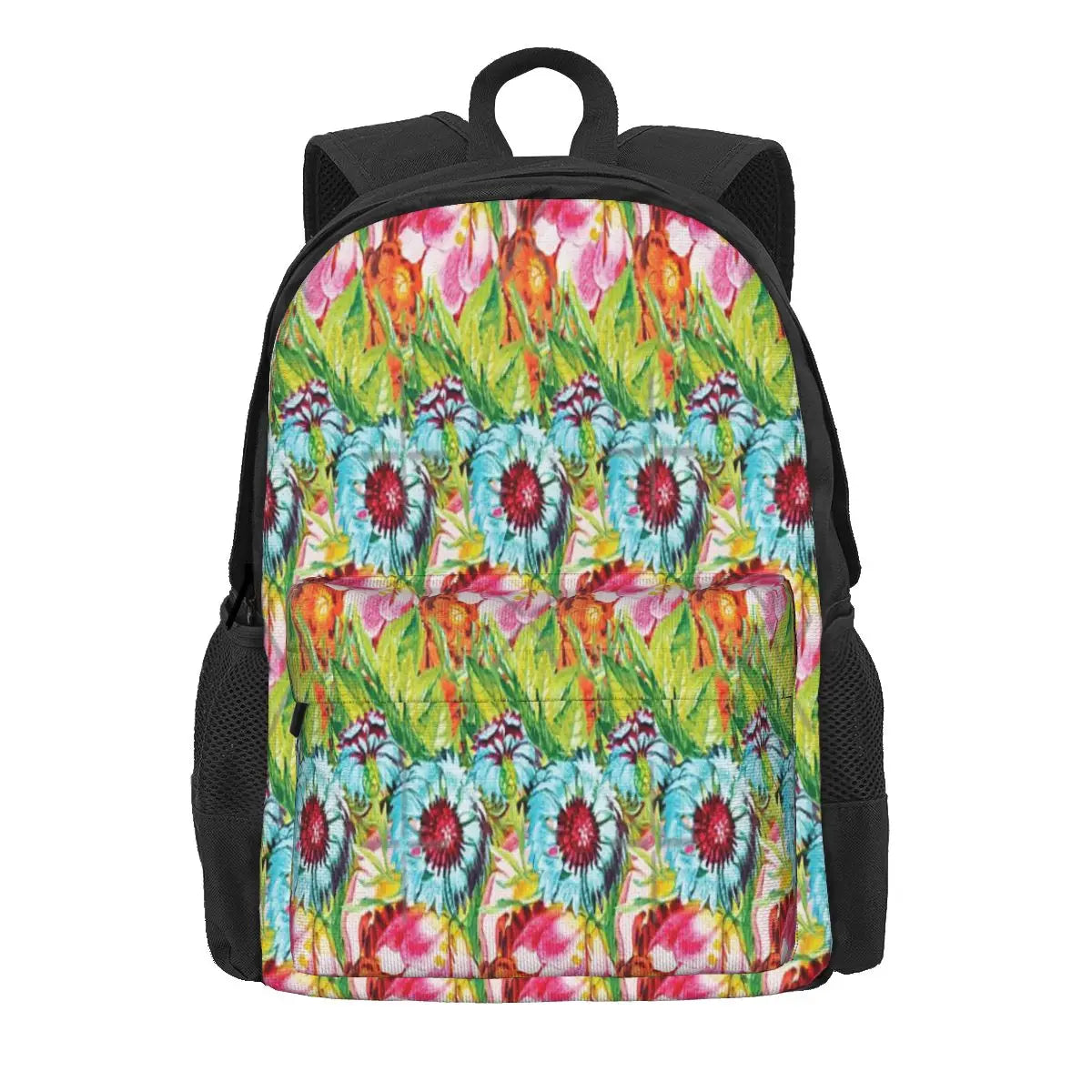 Watercolor Tropical Flowers Backpacks Men Women Reusable Bags Female Backpacks