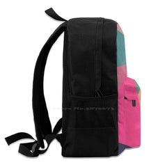 Modern Triangle 3D Print Backpack Casual Bag Colorful Living Room Messy
