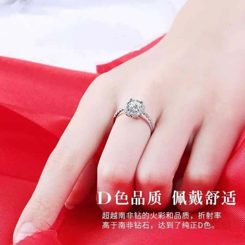 Moissanite Ring US Classic Square Bag Micro Inlay