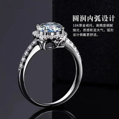Moissanite Ring US Classic Square Bag Micro Inlay