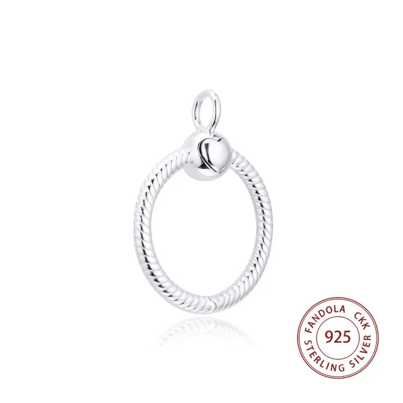 Large O Pendant 925 Sterling Silver DIY Necklaces Pendants for Women